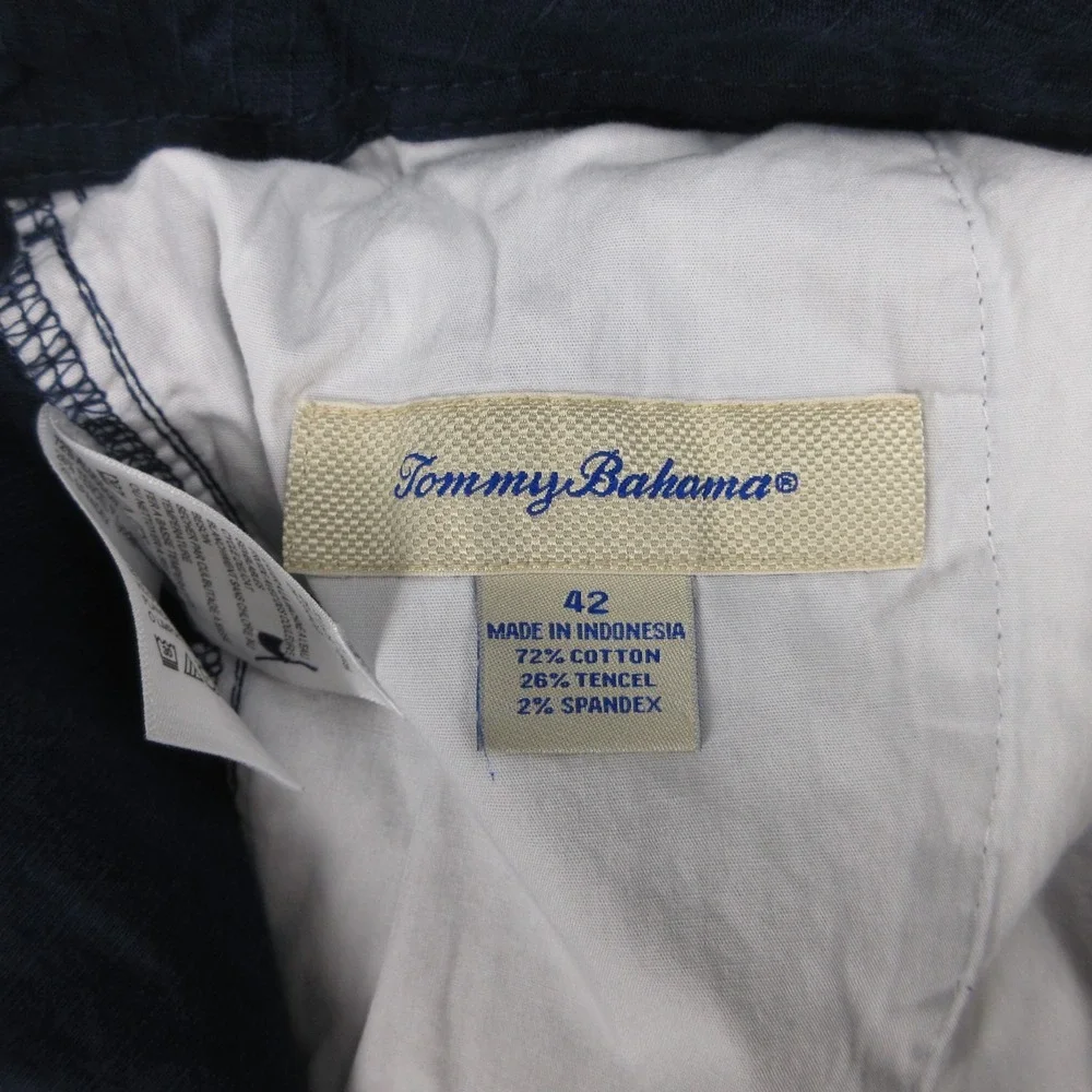 Tommy Bahama Shorts Mens 42 Navy Blue Cargo Drawstring Summer Casual Utility EUC
